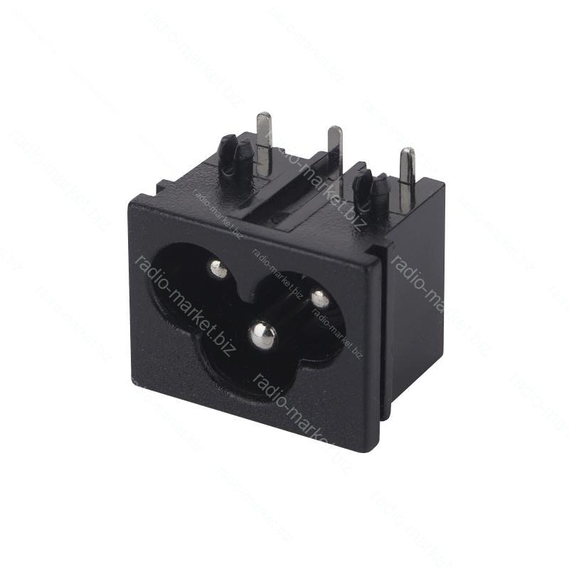 Гніздо мережеве С6 монтажне 3pin, горизонтальне