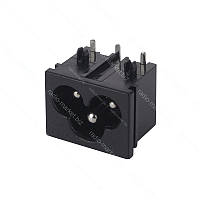 Гніздо мережеве С6 монтажне 3pin, горизонтальне