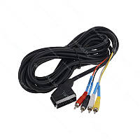 Кабель шт. Scart - 4RCA, проф. gold, 5м
