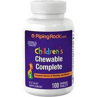 Дитячі вітаміни Piping Rock Children's Complete Daily 100 Chewable Tablets