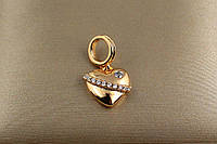 Кулон Xuping Jewelry сердечко с дорожкой из камешков 1 см золотистый