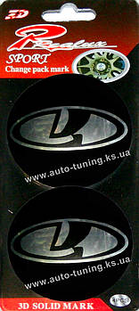 Realux Sport — Комплект модельних 3D-наклейок на автомобільні диски, Ø 60 mm, Chrome, LADA