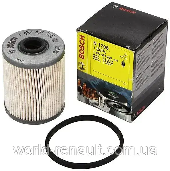 BOSCH 1457431705 — Паливний фільтр на Рено Еспейс 4 1.9dci F9Q, 2.0dci M9R, 2.2 G9T h=92 мм