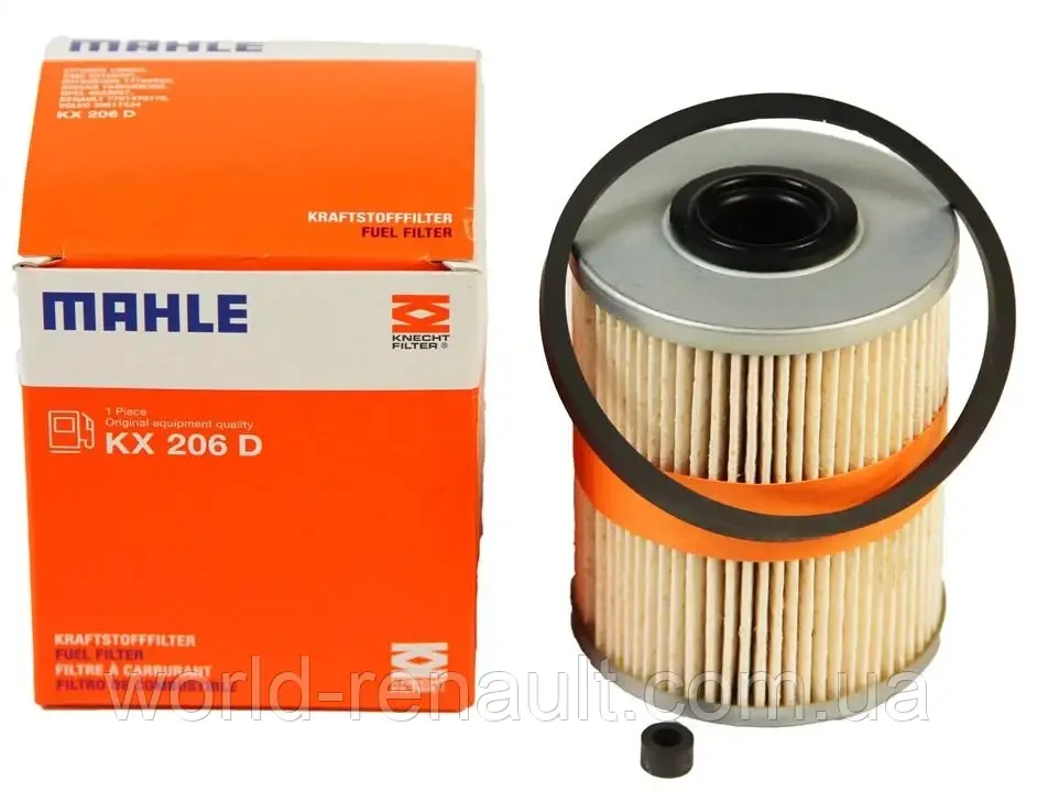 MAHLE KX 206D — Паливний фільтр на Рено Еспейс 4 1.9dci F9Q, 2.0dci M9R, 2.2 G9T h=92 мм