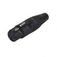 Гніздо XLR 3pin, на кабель чорне