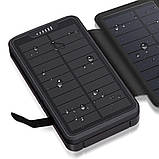Сонячний PowerBank iBattery YD-820S з додатковими панелями та ліхтариком 26800 mAh black, фото 3