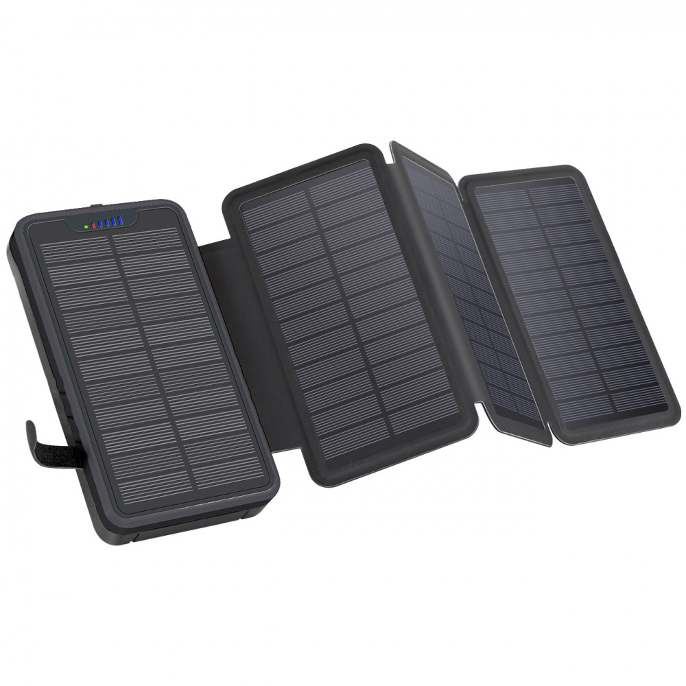 Сонячний PowerBank iBattery YD-820S з додатковими панелями та ліхтариком 26800 mAh black
