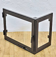 Кутова дверка для каміна з жаростійким склом Hetta Mia 575*330*h425мм