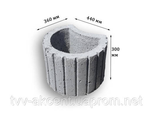 Цветник бетонный К-11 без дна 440х360ммх300, 28 кг - фото 1 - id-p1651147932