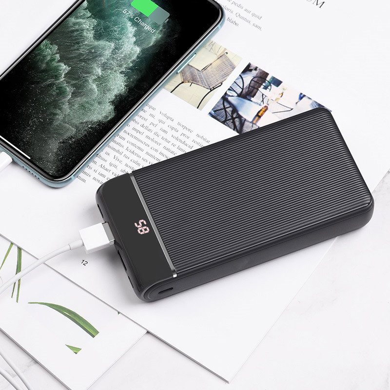 Зовнішній акумулятор PowerBank Hoco Famous mobile J59A 20000mAh Black Чорний, фото 4