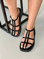 Босоножки женские ShoesBand Черные натуральные кожаные на широкую ногу 41 (25,5 см) (S85421-2)
