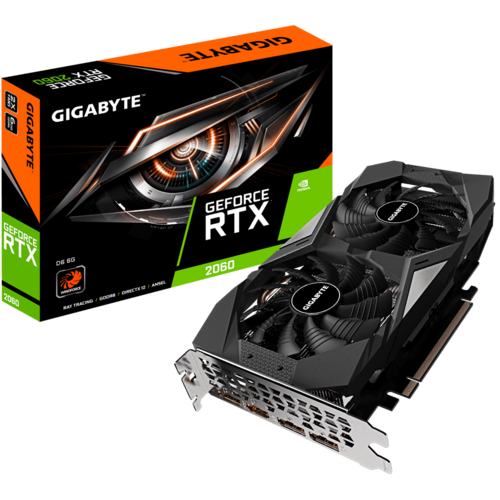 Відеокарта GeForce RTX 2060 GIGABYTE 6GB GDDR6 (GV-N2060D6-6GD 2.0) - фото 1 - id-p1620714736