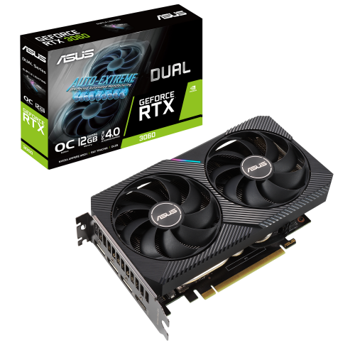 Відеокарта GeForce RTX 3060 Asus Dual OC 12GB (DUAL-RTX3060-O12G-V2) - фото 1 - id-p1648534774