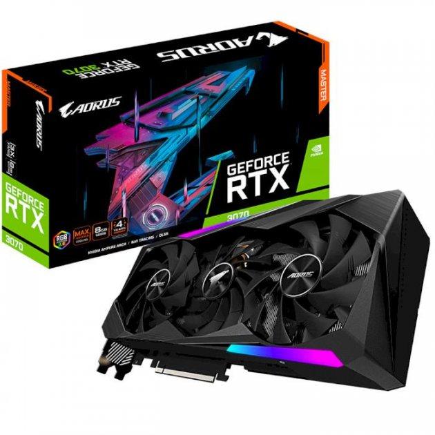 Відеокарта GeForce RTX 3070 Gigabyte Aorus Master 8GB (GV-N3070AORUS M-8GD 2.0) GDDR6 - фото 1 - id-p1620714744