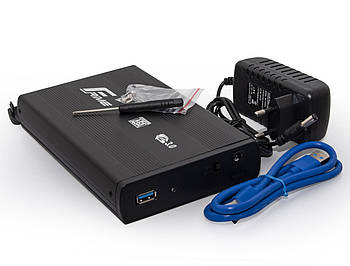 Карман зовнішній Frime SATA HDD 3.5", USB 3.0, Metal, Black (FHE50.35U30)