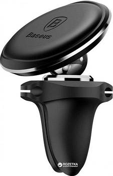 Тримач автомобільний Baseus Magnetic Air Vent Car Mount Holder with cable clip Black (SUGX-A01)