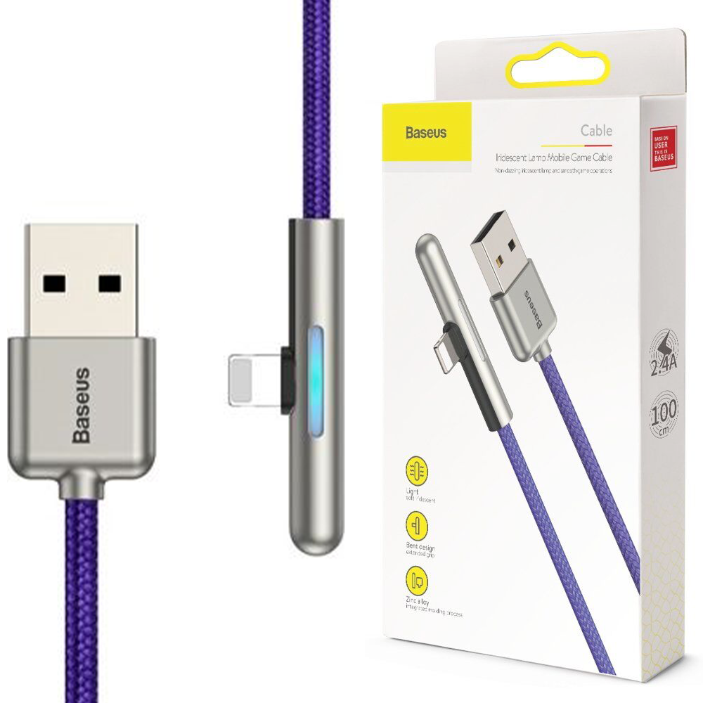 Кабели USB to Apple Lightning | для iPhone Baseus Iridescent USB-A 2.4A 1m Purple - Фиолетовый Кабель