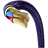 Кабель кутової Baseus Iridescent USB-A to Lightning 2.4A 1m Purple (CAL7C-A05), фото 2