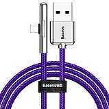 Кабель кутової Baseus Iridescent USB-A to Lightning 2.4A 1m Purple (CAL7C-A05), фото 8