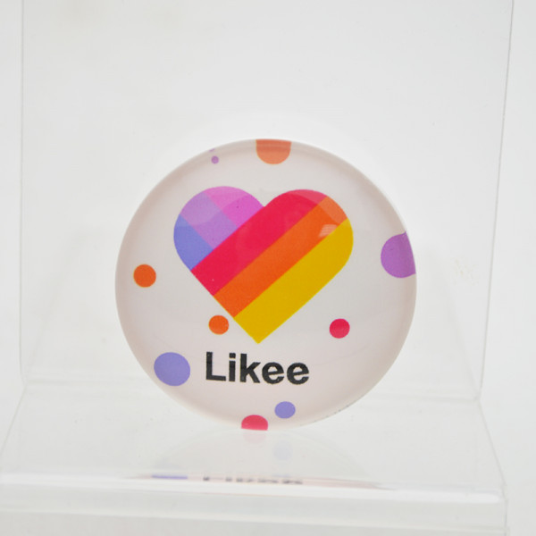 Універсальний тримач для телефона PopSocket (попсокет) Glass 3D Likee Big Heart White