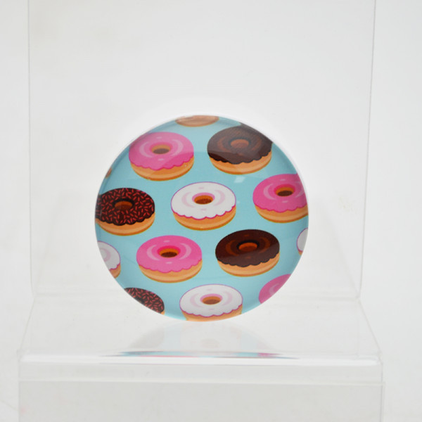 Універсальний тримач для телефона PopSocket (попсокет) Glass 3D Donuts Blue