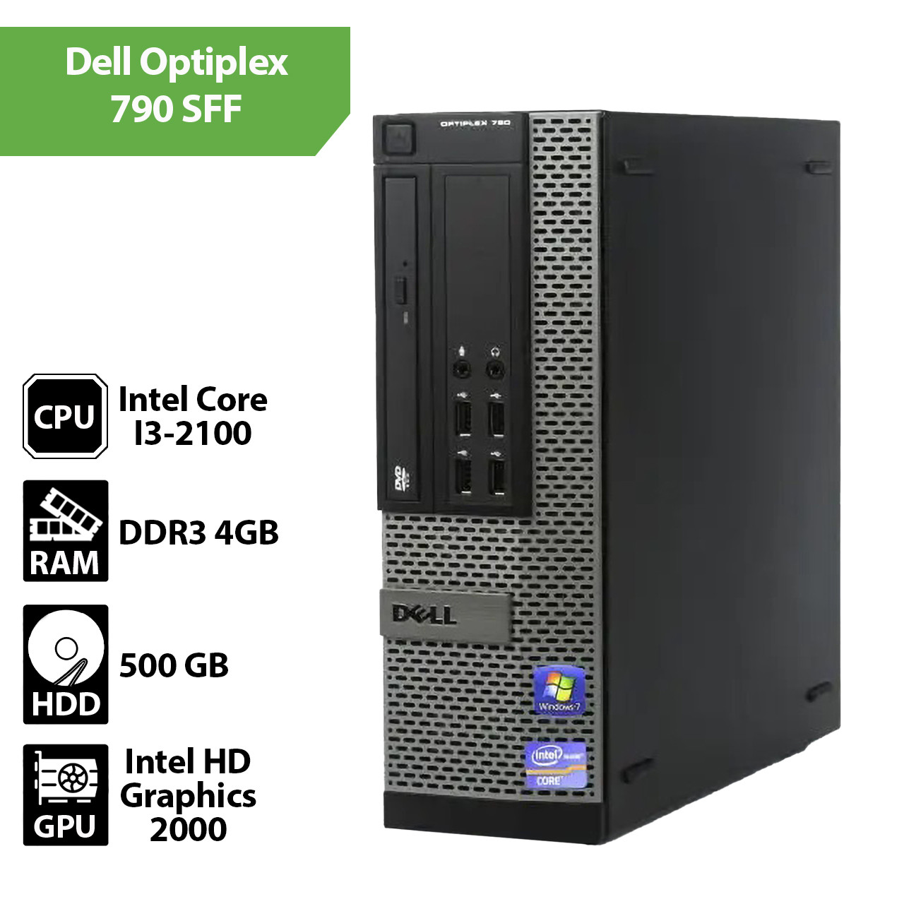 Системний блок Dell Optiplex 790 SFF (Core I3-2100 / 4Gb/ HDD 500G)