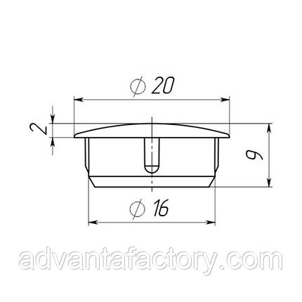 Заглушка для отворів 16 мм, фото 2