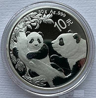 Монета Панда 2021, Китай, серебро 30 грам 999 пробы
