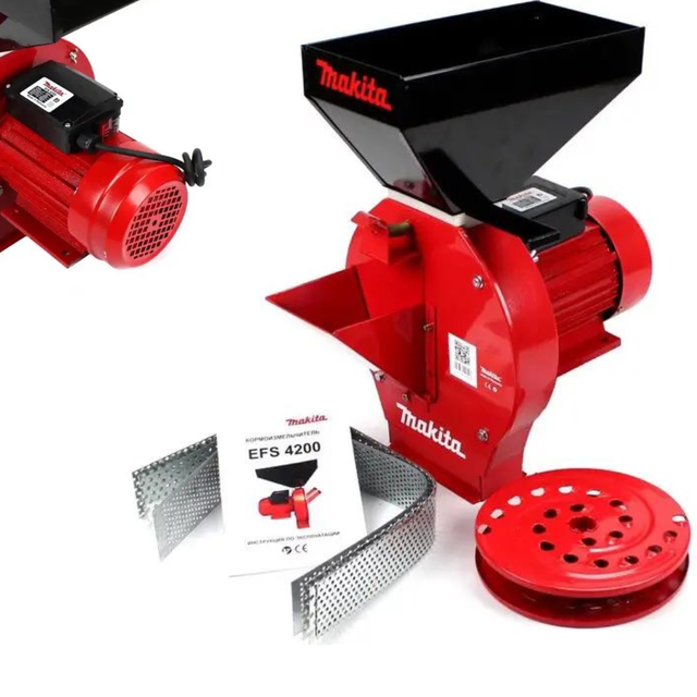 Зернодробилка Makita EFS 4200 4.2 кВт дробилка для зерна, измельчитель ...