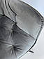 Сучасний стілець з підлокітниками Intarsio Magic сірий велюр на металевому каркасі для вітальні, фото 4