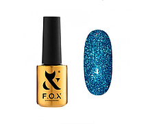 Гель-лак F.O.X Masha Efrosininna 038 New Year яскравий блакитний, світловідбиває, 7 мл