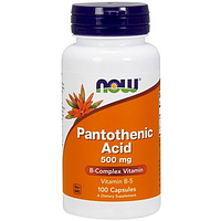Пантотеновая кислота, Pantothenic Acid, Now Foods, 500 мг, 100 капсул (NOW-00486)