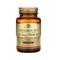 Витамин Д3, Vitamin D3, Solgar, 5000 МЕ, 100 капсул (SOL-19377)