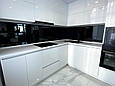 Чорний скляний фартух на стіну кухні Лакобель/Скіналі, фото 2