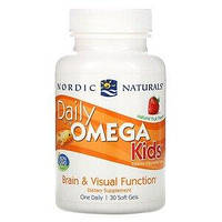 Рыбий жир для детей (ягоды), Daily Omega Kids, Nordic Naturals, 1 в день, 500 мг, 30 капсул (NOR-01817)