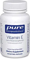 Витамин Е (со смешанными токоферолами), Vitamin E, Pure Encapsulations, 90 капсул (PE-00093)