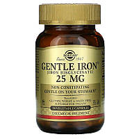 Железо, (Gentle Iron), Solgar, 25 мг, 90 капсул (SOL-01249)