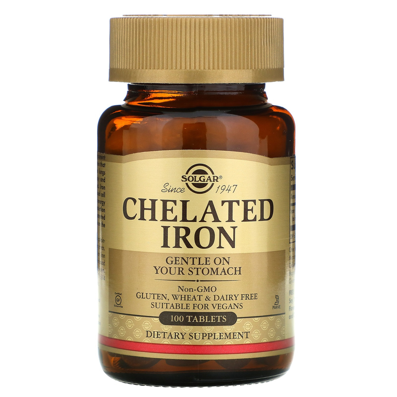 Хелат заліза, Chelated Iron, Solgar, 100 таблеток