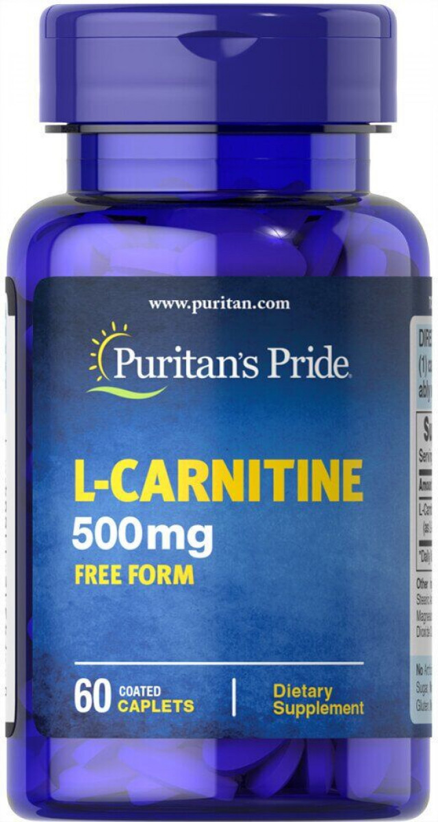 Лкарнітин, LCarnitine, Puritan's Pride, 500 Мг, 60 Капсул (PTP11684
