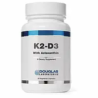 Витамины К2 Д3 с астаксантином, K2-D3 With Astaxanthin, Douglas Laboratories, 30 капсул (DOU-04063)