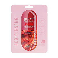 Тканевая маска для лица JIGOTT Red Ginseng Real Ampoule Mask женьшень 27мл