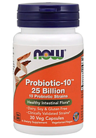 Пробиотик-10, Probiotic-10, 25 Billion, Now Foods, 30 капсул (NOW-02937)