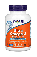 Супер омега 3, Omega-3, Now Foods, 500 EPA/250 DHA, 90 капсул (NOW-01661)