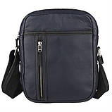Кожана сумка через плече блакитного кольору M110bu John McDee, фото 2