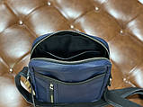 Кожана сумка через плече блакитного кольору M110bu John McDee, фото 5