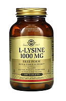 Лизин, L-Lysine, Solgar, 1000 мг, 100 таблеток (SOL-01701)