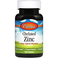 Chelated Zinc, Carlson Labs, 30 мг, 100 таблеток (CAR-05771)