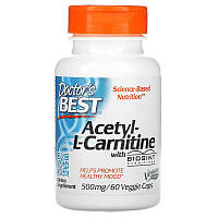 Ацетил -L карнітин, Acetyl-L-Carnitine, Doctor's Best, 500 мг, 60 капсул (DRB-00105)