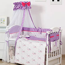 Постільний дитячий комплект в ліжечко 8 елементів Modern ІІ, Ведмедики, рожевий