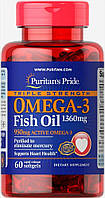 Омега-3 рыбий жир, Omega-3 Fish Oil, Puritan's Pride, 1360 мг (950 мг активного омега-3), 60 капсул